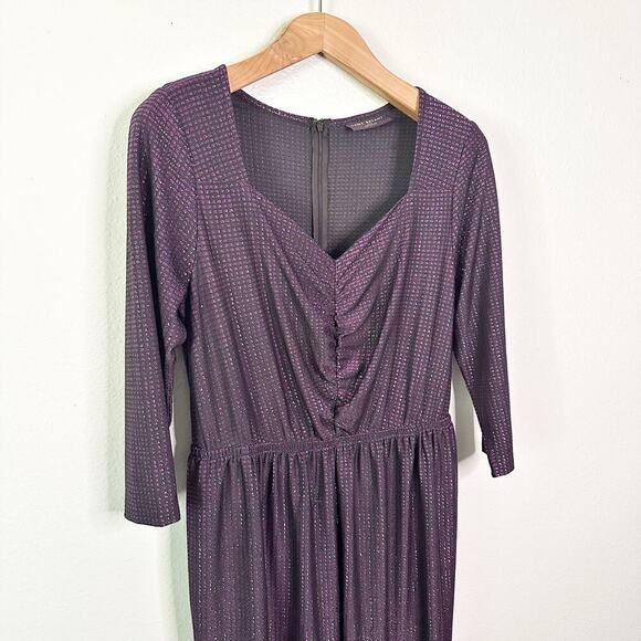 Lane Bryant Purple Metallic Sweetheart Neckline Jumpsuit women’s plus Size 16 - Picture 2 of 12